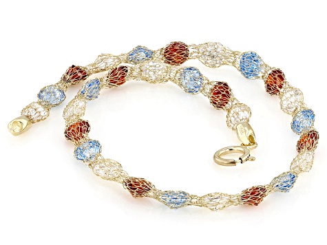 Pre-Owned Multi-Color Cubic Zirconia 10k Crochet Tiara D'Tuscano Bracelet 12.64ctw
