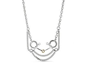 Pre-Owned Judith Ripka Couture Vienna Rhodium Over Sterling Silver and 18K Gold Necklace