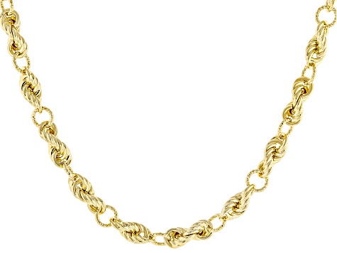 Pre-Owned 18k Yellow Gold Over Bronze 7.3mm Fashion Rope 24" Necklace