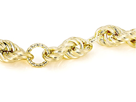 Pre-Owned 18k Yellow Gold Over Bronze 7.3mm Fashion Rope 24" Necklace