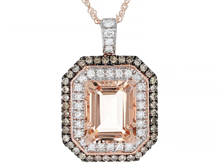 Pre-Owned Morganite 14k Rose Gold Pendant With Chain 4.43ctw