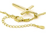 Pre-Owned Moissanite 14k Yellow Gold Over Silver Cross Pendant .50ct DEW