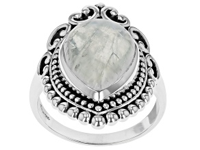 Pre-Owned Rainbow Moonstone Sterling Silver Solitaire Ring