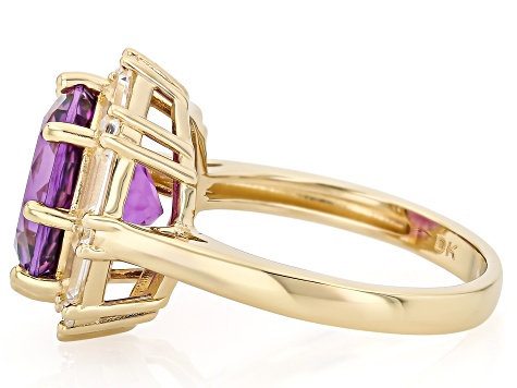 Pre-Owned Canela Amethyst 18k Yellow Gold Over Sterling Silver Ring