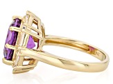 Pre-Owned Canela Amethyst 18k Yellow Gold Over Sterling Silver Ring