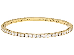 Pre-Owned Moissanite 14k Yellow Gold Over Silver Flex Bangle Bracelet 5.00ctw DEW
