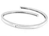 Pre-Owned White Lab-Grown Diamond G-H VS Rhodium Over Sterling Silver Bypass Bangle 2.59ctw