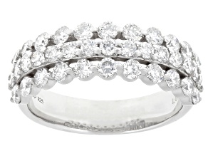 Pre-Owned White Lab-Grown Diamond G-H VS Rhodium Over Sterling Silver Ring 1.45ctw