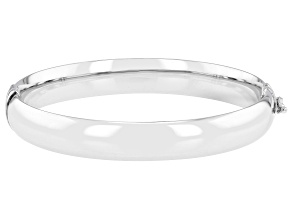 Pre-Owned Rhodium Over Sterling Silver 10mm Tube Bracelet