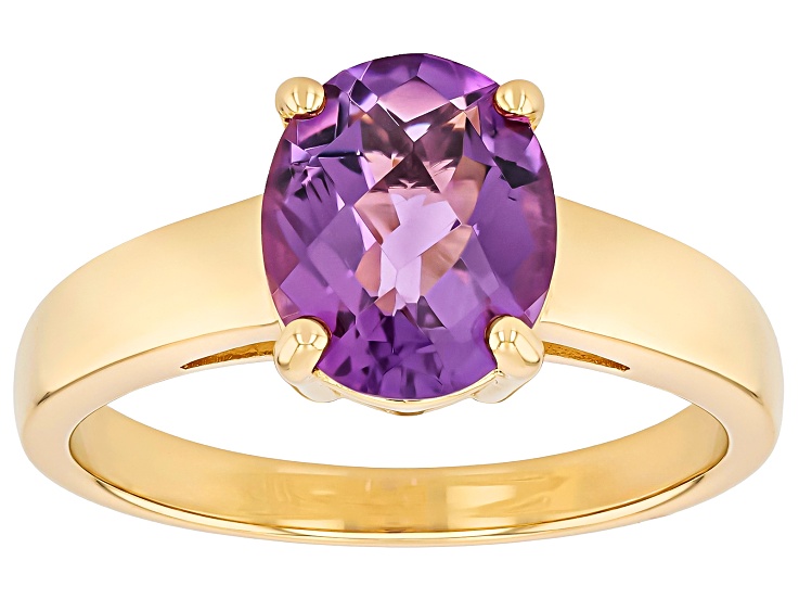 Pre-Owned Purple Canela Amethyst 18k Yellow Gold Over Sterling Silver Ring 2.16ct