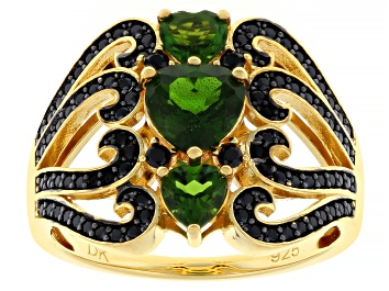 Picture of Pre-Owned Chrome Diopside 18k Yellow Gold Over Silver Ring 1.84ctw