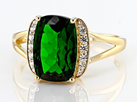 Pre-Owned Green Chrome Diopside 14k Yellow Gold Ring 3.64ctw