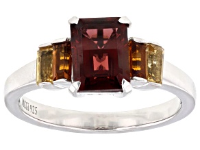 Pre-Owned Red Garnet Platinum Over Sterling Silver Ring 2.13ctw