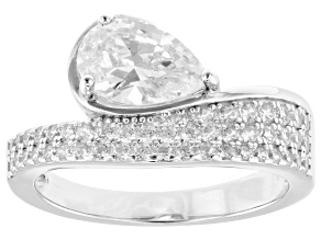 Pre-Owned White Cubic Zirconia Rhodium Over Sterling Silver Ring 2.86ctw