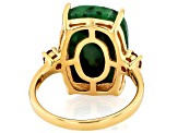 Pre-Owned Multi-Color Ruby Zoisite 18k Yellow Gold Over Sterling Silver Ring 0.32ctw
