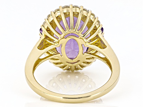 Pre-Owned Canela Amethyst 18k Yellow Gold Over Sterling Silver Ring 5.85ctw