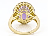 Pre-Owned Canela Amethyst 18k Yellow Gold Over Sterling Silver Ring 5.85ctw