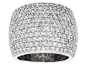 Pre-Owned White Cubic Zirconia Rhodium Over Brass Ring 6.10ctw