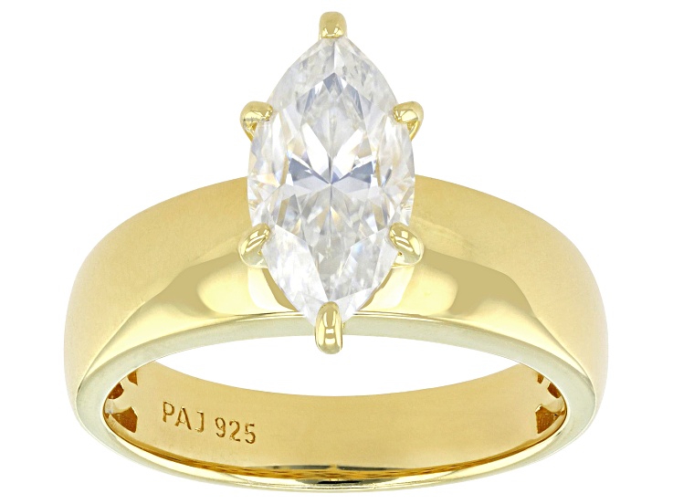 Pre-Owned Moissanite 14k Yellow Gold Over Silver Engagement Ring 2.00ct DEW.