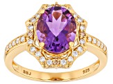 Pre-Owned Purple Canela Amethyst 18k Yellow Gold Over Sterling Silver Ring 2.57ctw