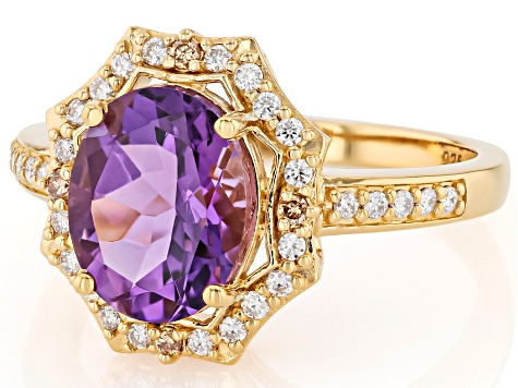 Pre-Owned Purple Canela Amethyst 18k Yellow Gold Over Sterling Silver Ring 2.57ctw