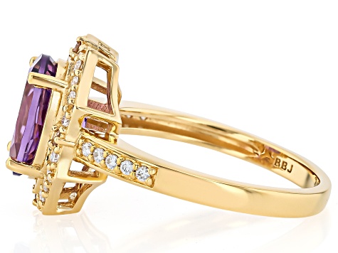 Pre-Owned Purple Canela Amethyst 18k Yellow Gold Over Sterling Silver Ring 2.57ctw