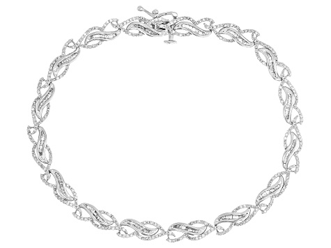 Pre-Owned White Diamond 10k White Gold Tennis Bracelet 1.00ctw