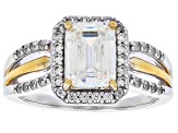 Pre-Owned Strontium Titanite Rhodium And 18k Yellow Gold Over Sterling Silver Two-Tone Ring 2.44ctw