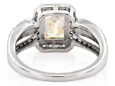 Pre-Owned Strontium Titanite Rhodium And 18k Yellow Gold Over Sterling Silver Two-Tone Ring 2.44ctw