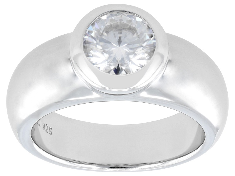 Pre-Owned Moissanite Platineve Solitaire Ring 1.37ct DEW.