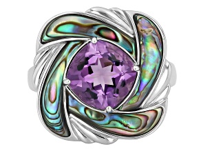 Pre-Owned Purple Canela Amethyst Rhodium Over Sterling Silver Ring 2.96ct