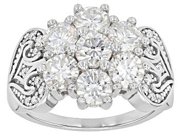 Picture of Pre-Owned Moissanite Platineve Flower Desing Ring 2.49ctw DEW.