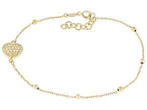 Pre-Owned 10k Yellow Gold 2.6mm Bead Station Bracelet