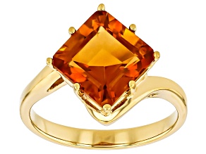 Pre-Owned Madeira Citrine 18k Yellow Gold Over Sterling Silver Ring 2.80ct