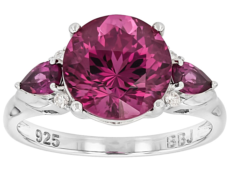 Pre-Owned Purple Cranberry Zandrite(R) Rhodium Over Sterling Silver Ring 4.84ctw