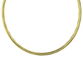 Pre-Owned 18k Yellow Gold Over Sterling Silver 6mm Reversible Omega 18 Inch Chain