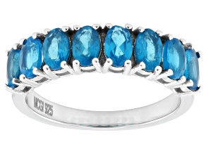 Pre-Owned Neon Apatite Rhodium Over Sterling Silver Ring 1.60ctw