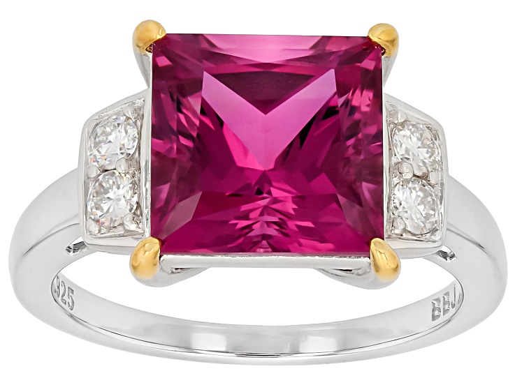 Pre-Owned Purple Cranberry Zandrite(R) Rhodium Over Sterling Silver Ring 5.49ctw