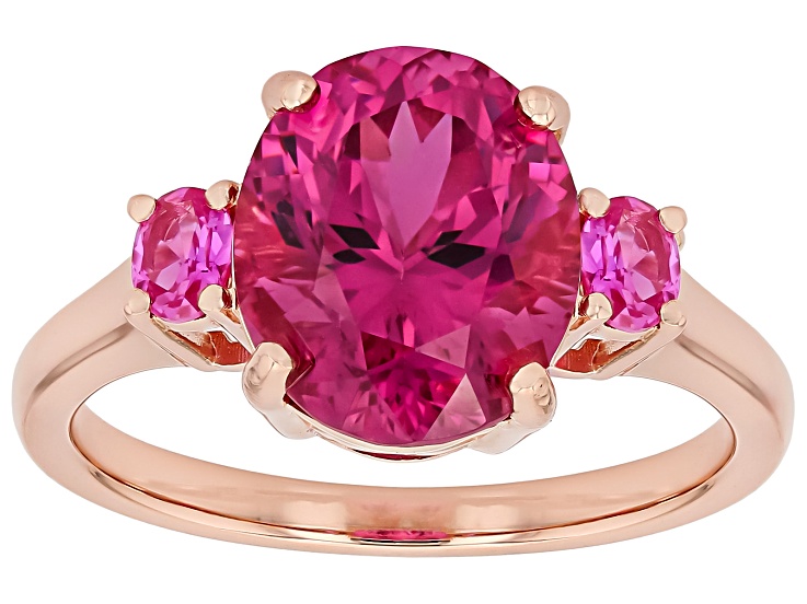 Pre-Owned Cranberry Zandrite(R) 18k Rose Gold Over Sterling Silver Ring 5.98ctw