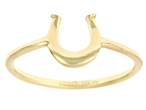 Pre-Owned 18k Yellow Gold Over Sterling Silver Horseshoe Ring