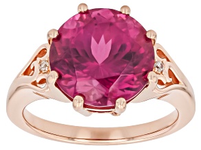 Pre-Owned Cranberry Zandrite(R) 18k Rose Gold Over Sterling Silver Ring 7.44ctw