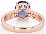 Pre-Owned Purple Color Change Zandrite(R) & White Mother-of-Pearl Inlay 18K Rose Gold Over Silver Ri