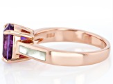 Pre-Owned Purple Color Change Zandrite(R) & White Mother-of-Pearl Inlay 18K Rose Gold Over Silver Ri