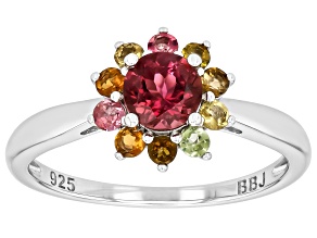 Pre-Owned Tourmaline Rhodium Over Sterling Silver Ring 0.79ctw