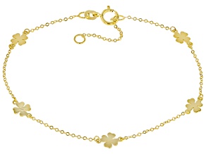 Pre-Owned 10k Yellow Gold Clover Station Bracelet