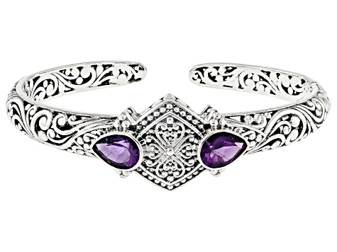 Pre-Owned Amethyst Sterling Silver Cuff Bracelet 2.98ctw