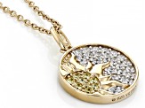 Pre-Owned Canary And White Cubic Zirconia 18k Yellow Gold Over Sterling Silver Pendant 1.30ctw