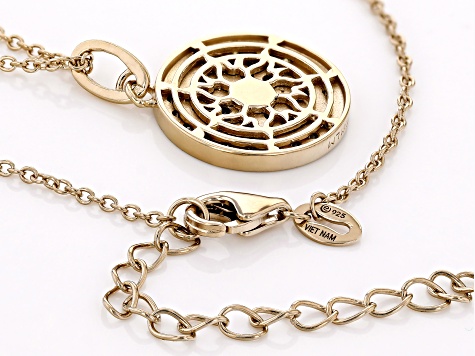 Pre-Owned Canary And White Cubic Zirconia 18k Yellow Gold Over Sterling Silver Pendant 1.30ctw