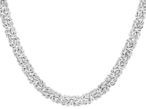 Pre-Owned Sterling Silver 7mm Domed Byzantine Necklace