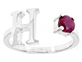 Pre-Owned Red Ruby Rhodium Over Sterling Silver Ring 0.20ct